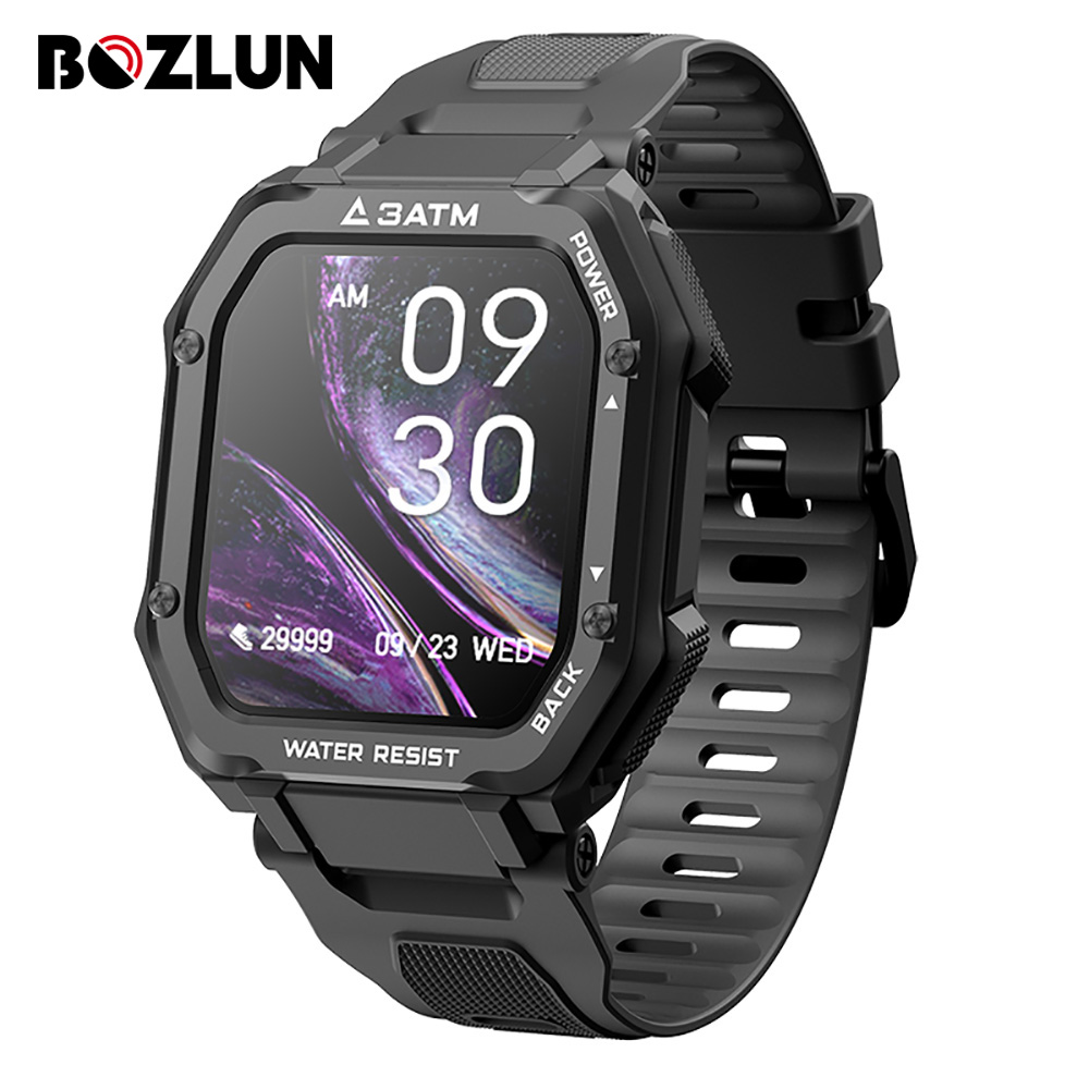 BOZLUN Smartwatch 남성 여성 안드로이드 IP68 방수 대형 스크린 스마트 워치 피트니스 트래커 안드로이드 ios에 대한 긴 배터리 수명